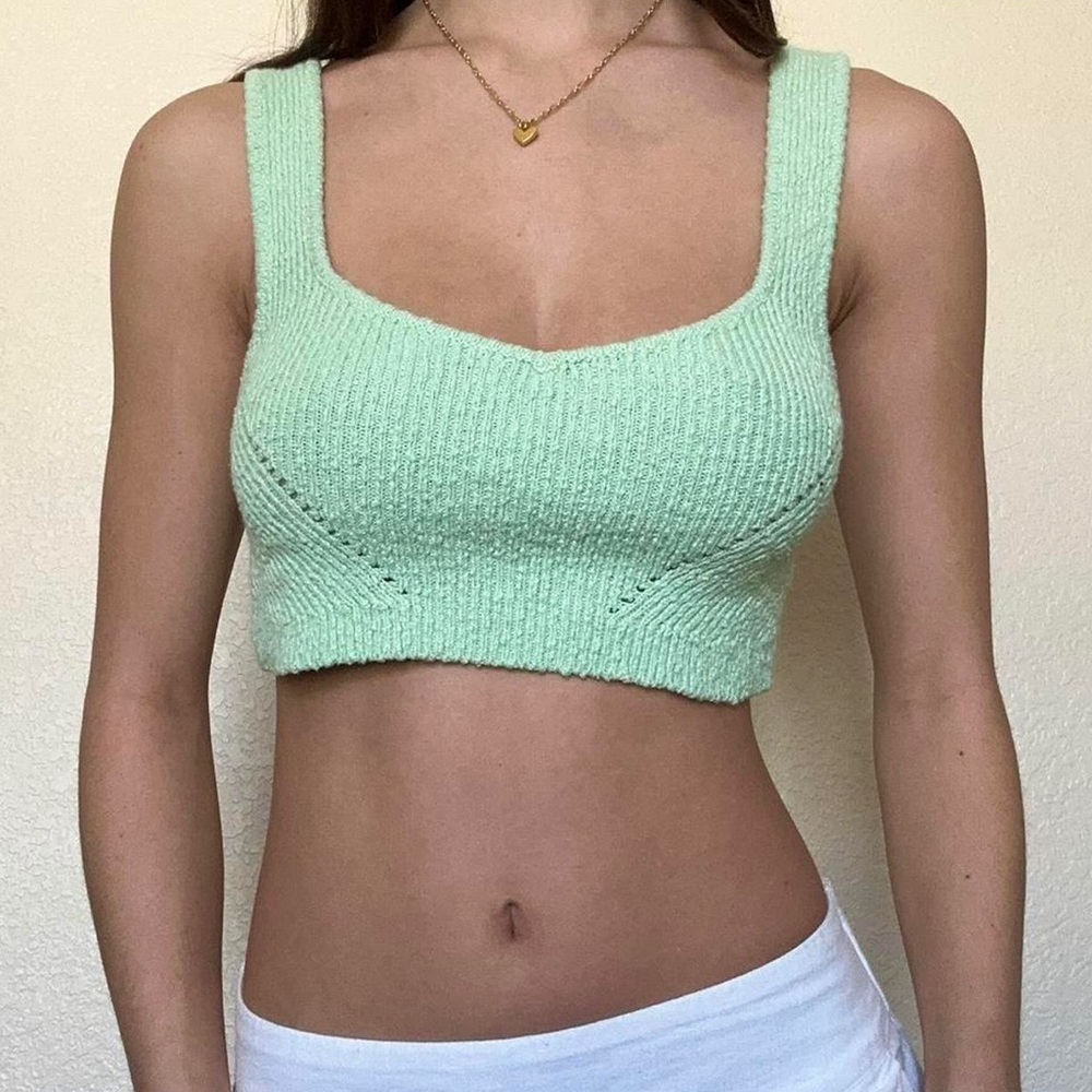 Light Green Knit Tank Top